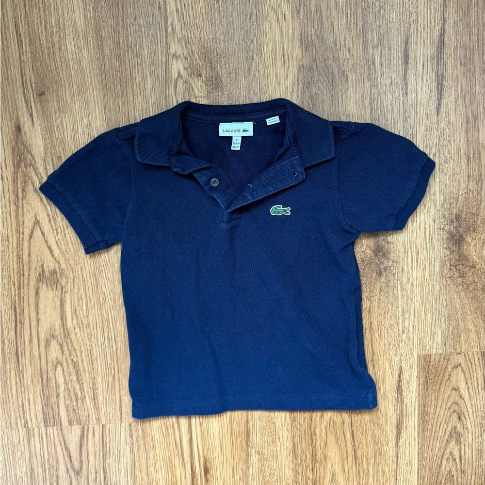 Lacoste Navy Blue Polo Shirt Boys Size 4